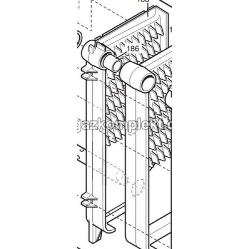 3101320 Секція задня BAXI SLIM/WESTEN COMPACT